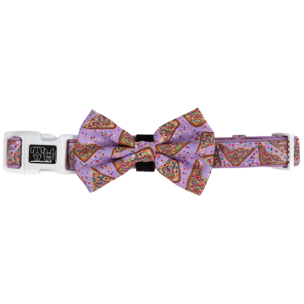 Big and Little Dogs-DOG COLLAR & BOW TIE: Purple Fairy Bread