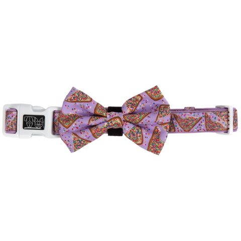 Big and Little Dogs-DOG COLLAR & BOW TIE: Purple Fairy Bread