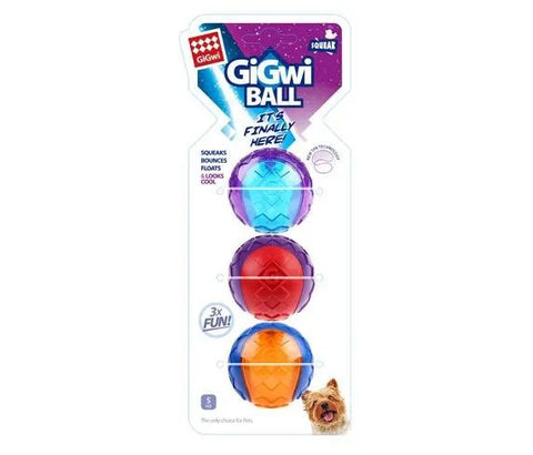 GIGwi Ball Dog Toy-Small 3Pack