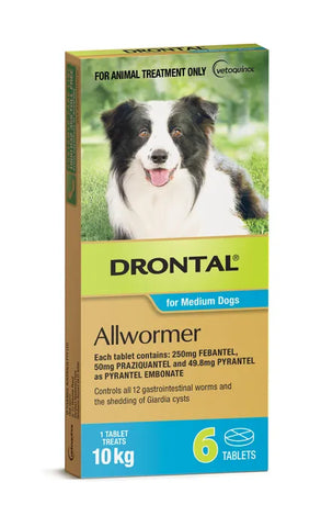 Drontal Allwormer Tablets For Medium Dogs- 6 Tablets