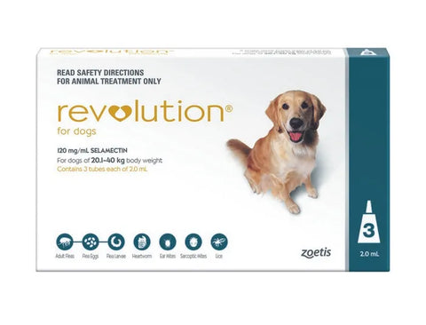REDUCED TO CLEAR Revolution- 20-40kg Dog 3pk