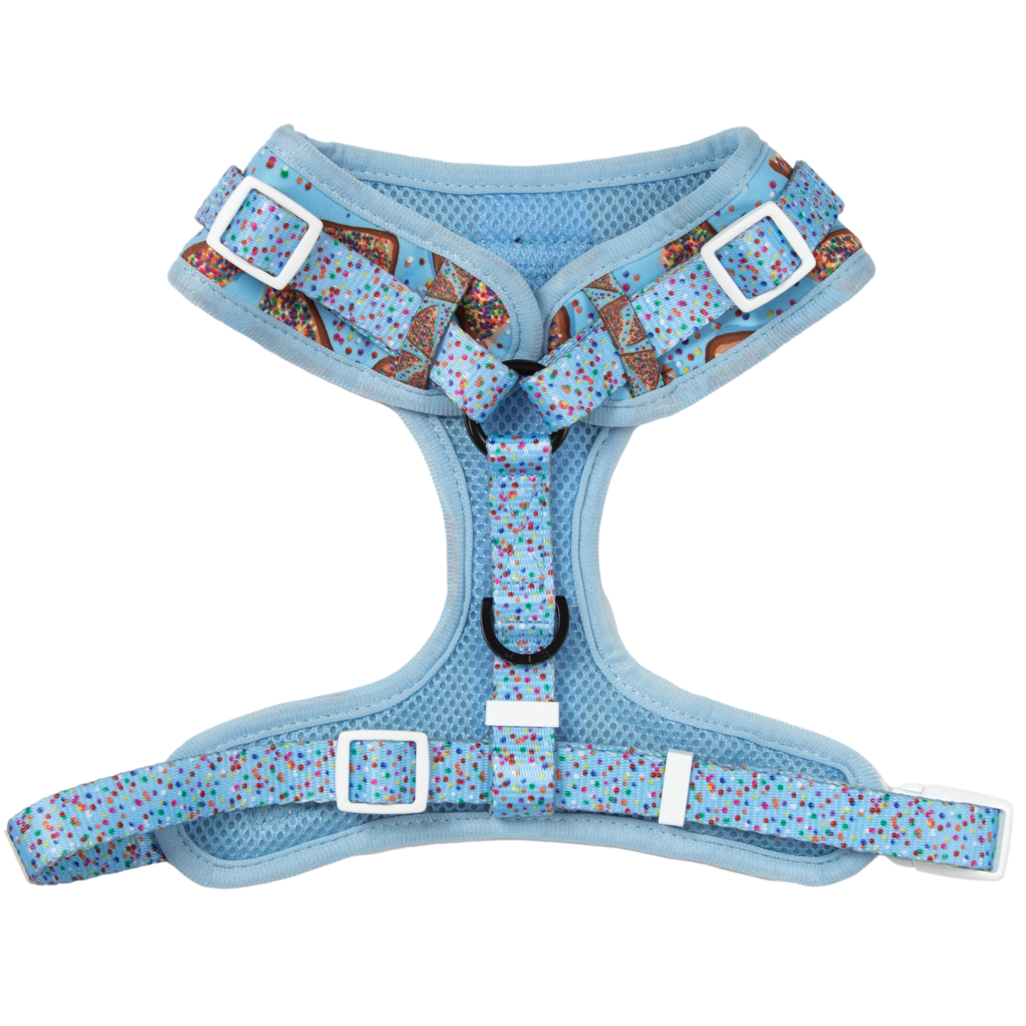 Big And Little Dogs-ADJUSTABLE DOG HARNESS: Blue Fairy Bread