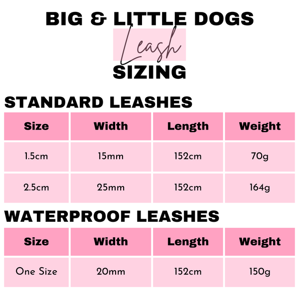 Big And Little Dogs- DOG LEASH: Pink Fairy Bread