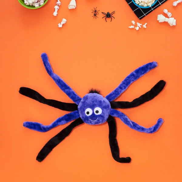 Zippy Paws Halloween Plush Squeaky Dog Toy -Spiderz-Purple