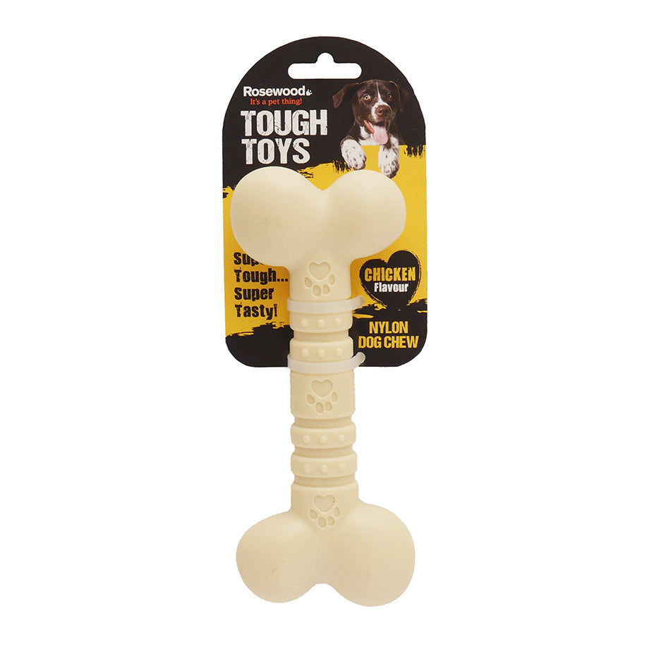 Rosewood Tough Toys Nylon Bone Dog Chew Chicken Flavour