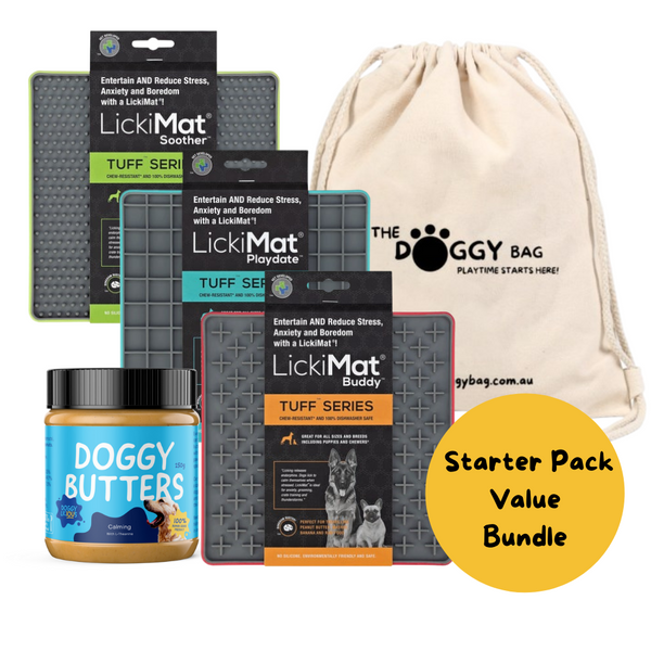 "Licks Get It Started" Lick Mat Starter Bundle For Dogs and Puppies TUFF
