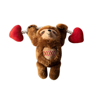 Fringe Studio Plush Squeaker Dog Toy- Beclaws I Love You Sloth