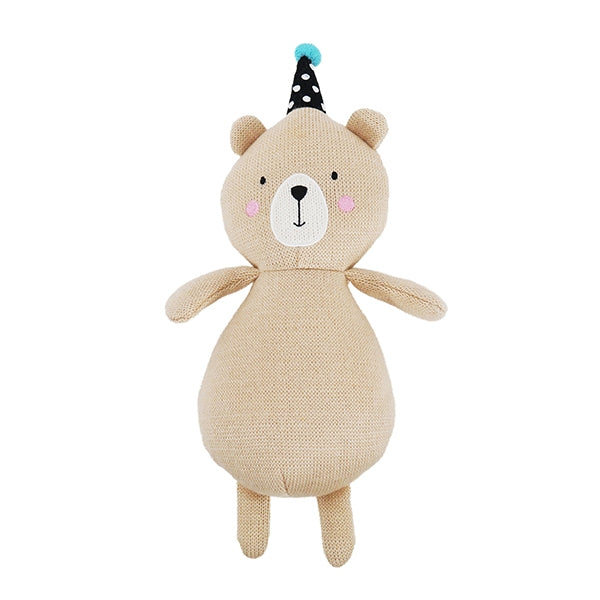 Rosewood pippa the party bear soft, plush, squeaky dog toy for dog birthday.