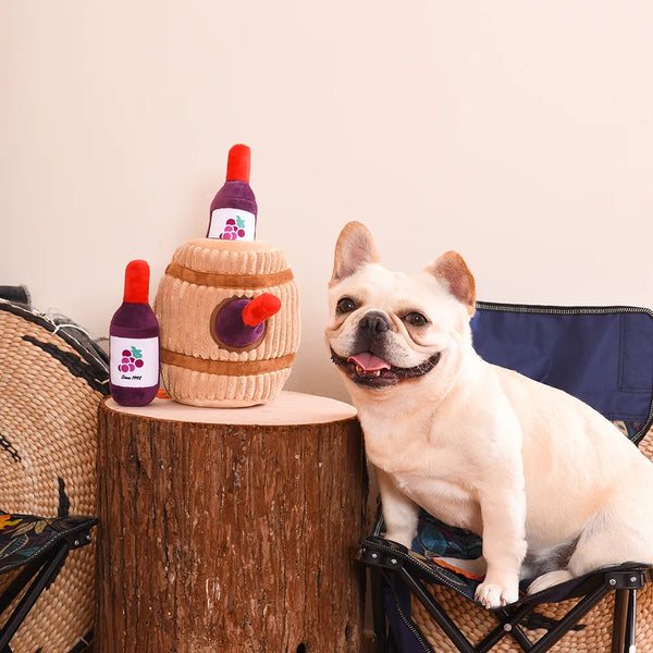 HugSmart Puzzle Hunter Dog Toy- Autumn Tailz Wine Barrel