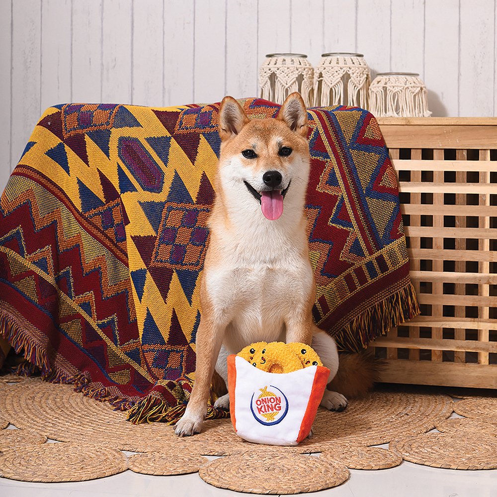 HugSmart Puzzle Hunter Dog Toy- Food Party -Onion Rings