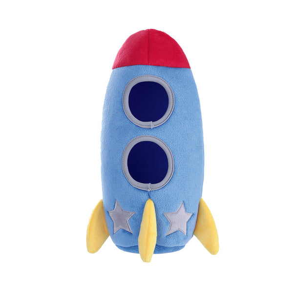 Burrow Hide and Seek Puzzle Toy from Hugsmart. Space Paws Rocket burrow with 3 squeaky aliens.