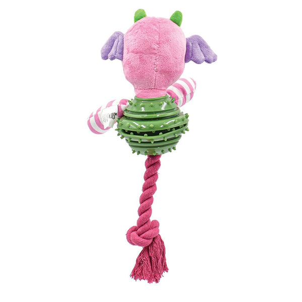 PuppyPlay Silly Face Treat Belly Armor Puppy Toy- Pink
