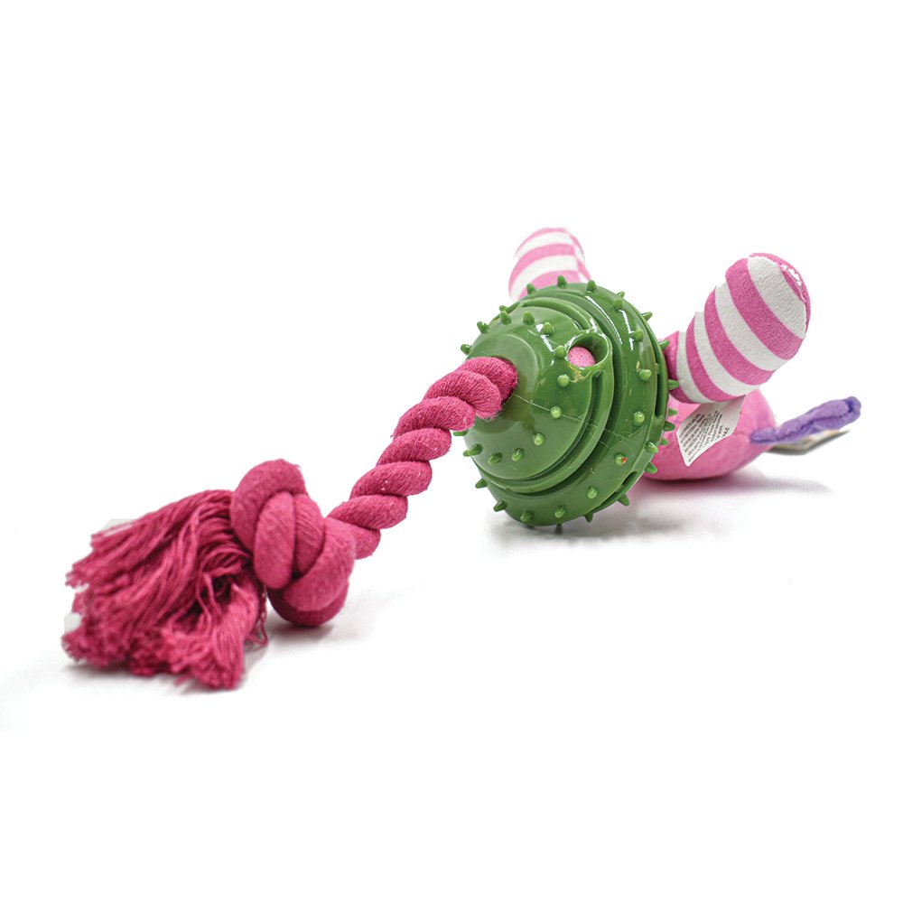 PuppyPlay Silly Face Treat Belly Armor Puppy Toy- Pink