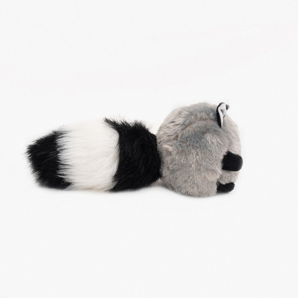 Zippy Paws Bushy Throw Plush Squeaky Dog Toy- Raccoon