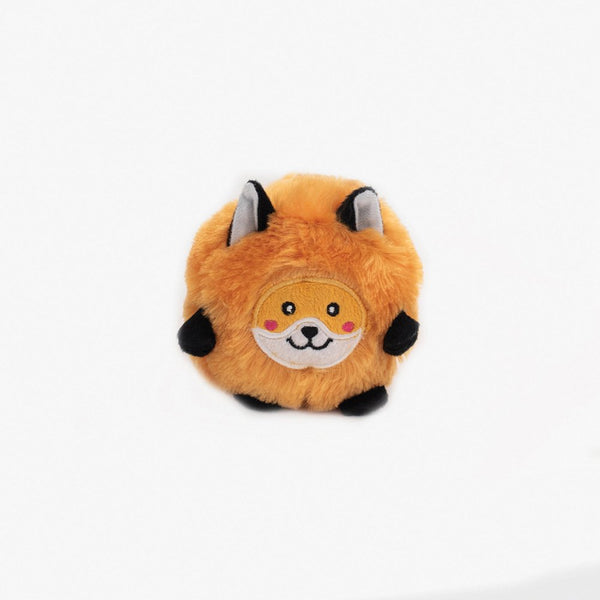 Zippy Paws Bushy Throw Plush Squeaky Dog Toy- FOX