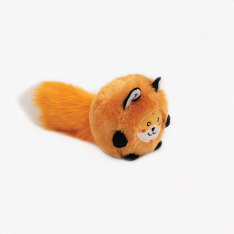 Zippy Paws Bushy Throw Plush Squeaky Dog Toy- FOX