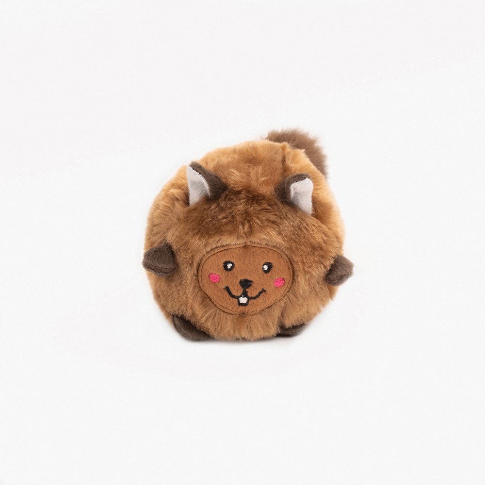 Zippy Paws Bushy Throw Plush Squeaky Dog Toy- Squirrel