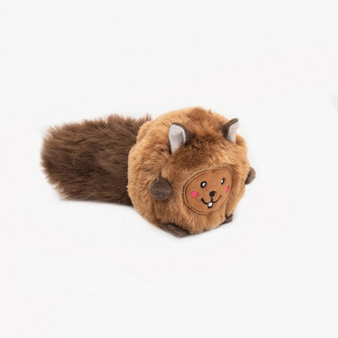 Zippy Paws Bushy Throw Plush Squeaky Dog Toy- Squirrel