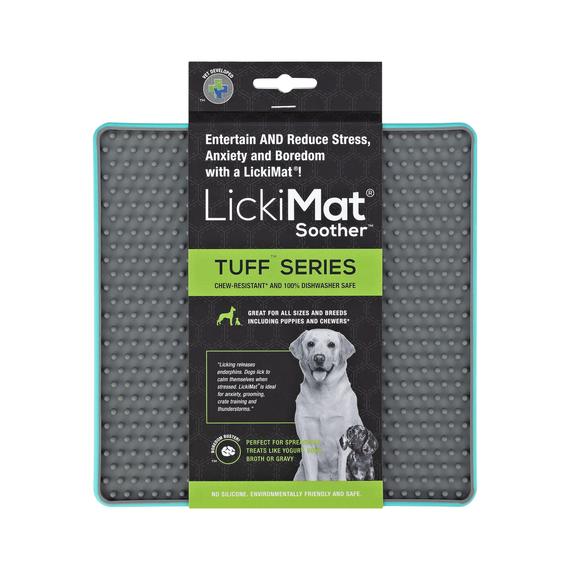 LickiMat Tuff Soother Slow Feeder Mat For Dogs, Entertain and reduce stress in your dog. Licking has shown to have calming affects on dogs. Dog Enrichment.