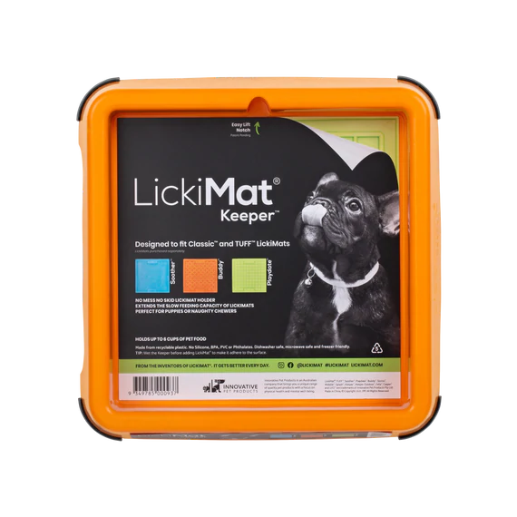 LickiMat Indoor LickiMat keeper. Fits your Tuff and Classic Enrichment Lick Mats. Keeps your Lick Mat from being chewed and sliding.