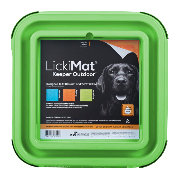 LickiMat Outdoor LickiMat keeper. Fits your Tuff and Classic Enrichment Lick Mats. Keeps your Lick Mat from being chewed and sliding