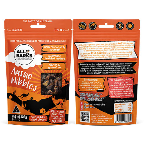 All Barks Aussie Nibbles. Australian Made Dog Treats. Perfect reward for your Good Dog. Great Idea for Dog Birthday Present or Gotcha Day Present