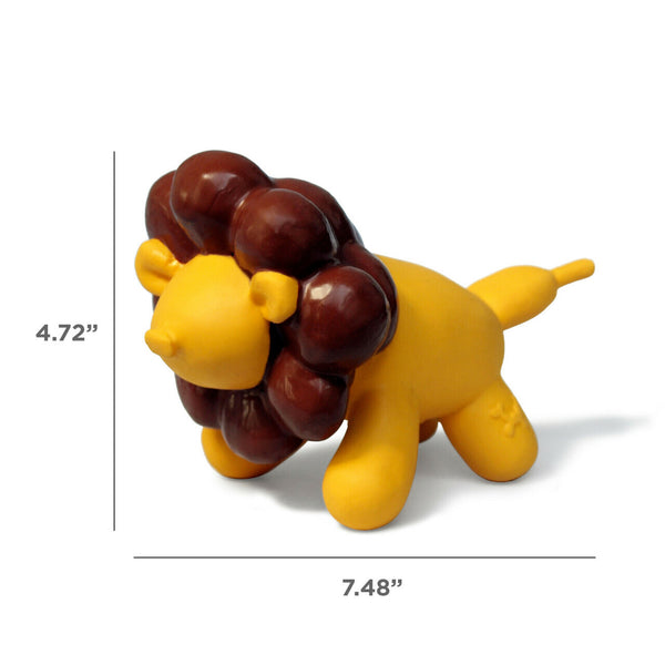 Charming Pet Latex Squeaker Dog Toy - Yellow Balloon Lion. Dog birthday themed toy.