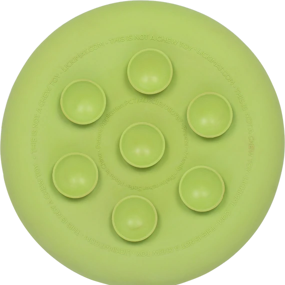 LickiMat® UFO is the ideal soothing aid when it comes to grooming, Bath time or for use just as a Lick mat. Made for use on vertical surfaces, UFO design to catch Saliva and food.   The little nubs soothe your dog as they lick, helping reduce stress and anxiety.