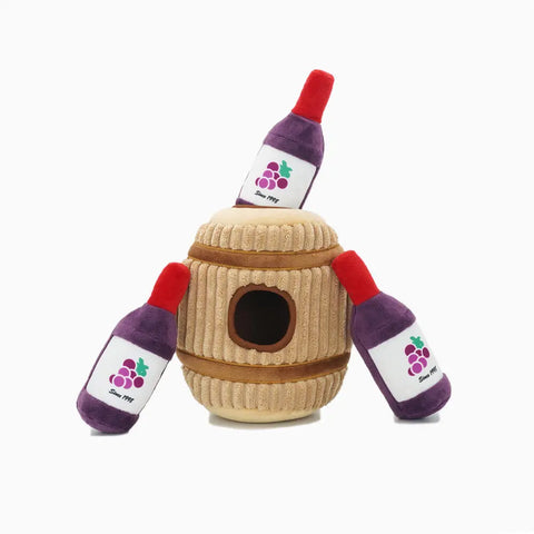 HugSmart Puzzle Hunter Dog Toy- Autumn Tailz Wine Barrel