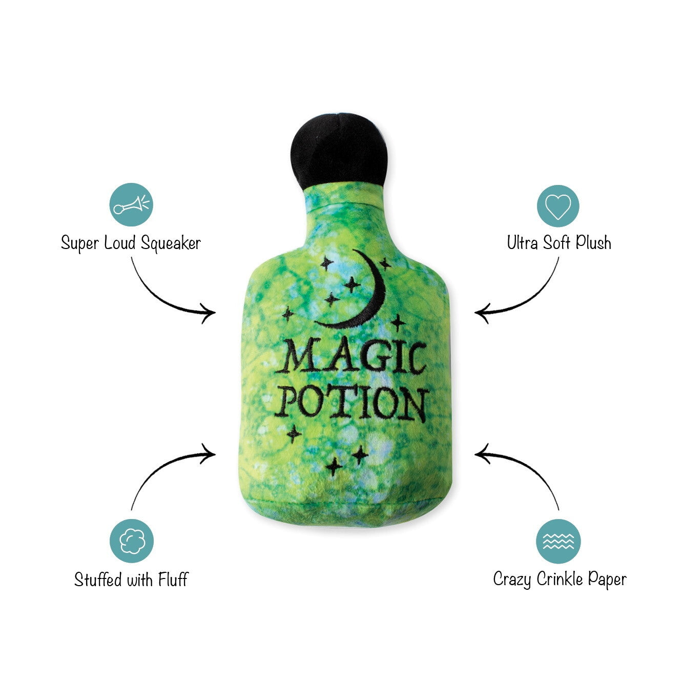 Fringe Studio Halloween Plush Squeaker Dog Toy - Going Through The Potions