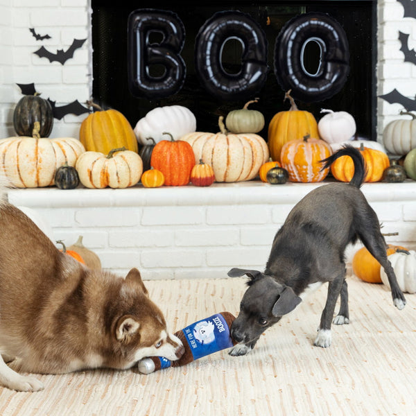 Fringe Studio Halloween Plush Squeaky Dog Toy- Here for the Booze