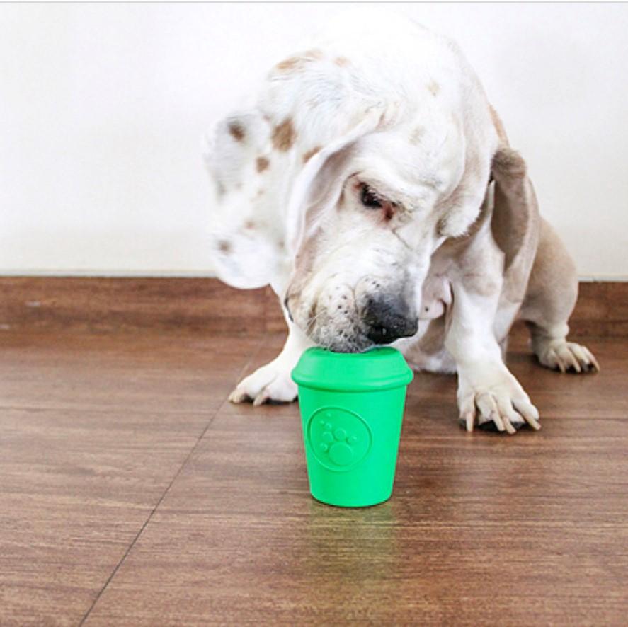 Sodapup® Coffee Cup Durable Dog Chew Toy and Treat Dispenser Large Green