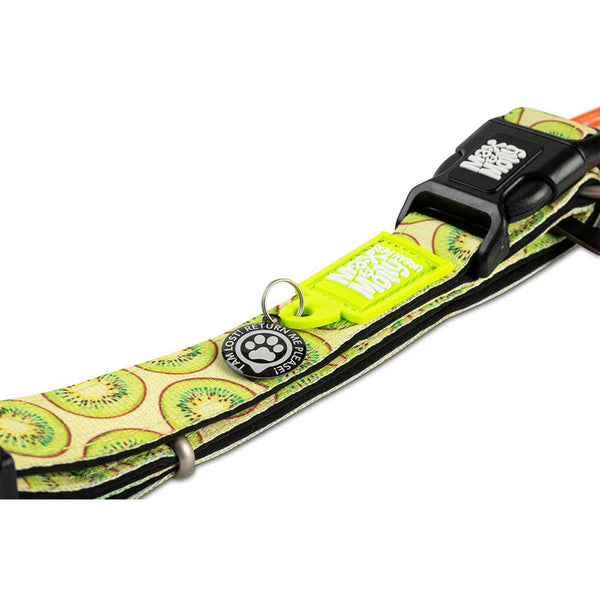 Max and Molly smart ID tag Dog Collar Kiwi Design. Stylish new dog collars. Sold by the Doggy Bag Australia.