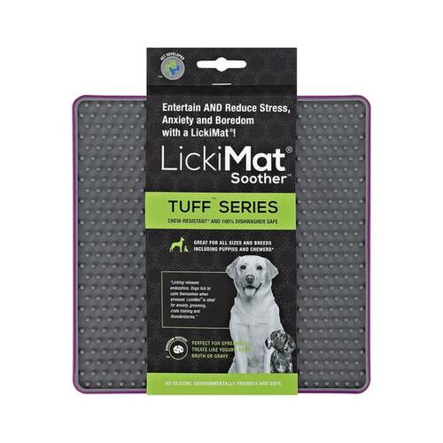 LickiMat Tuff Soother. Soothing slow feeder Mat for Dogs. Dog enrichment helps with boredom and anxiety in dogs, promotes calm through licking.