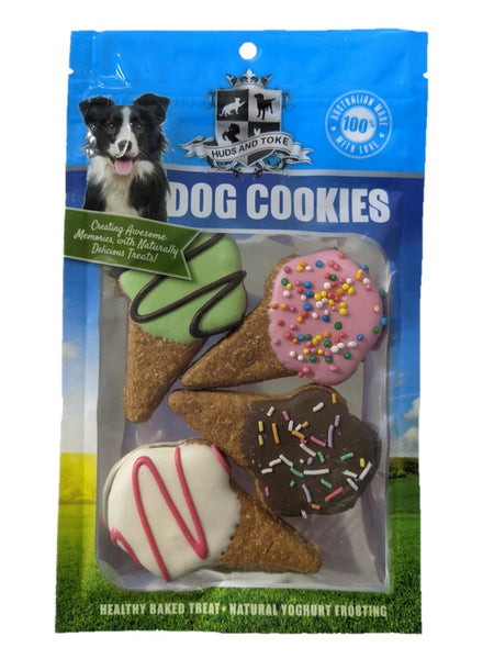 Huds and Toke- Little Ice Cream Cones Gourmet Dog Cookies 4pce