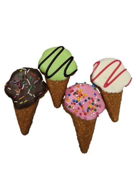Huds and Toke- Little Ice Cream Cones Gourmet Dog Cookies 4pce