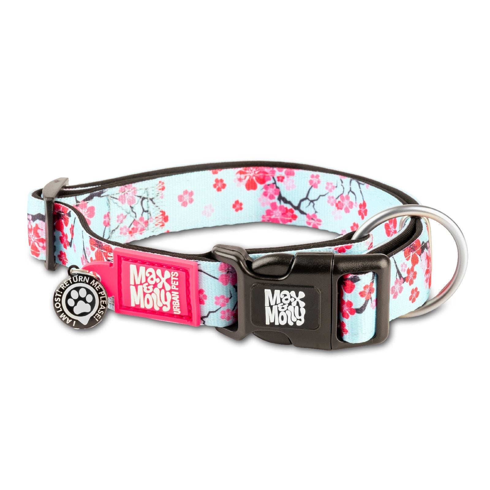 Max and Molly Smart ID Dog Collar Cherry Bloom