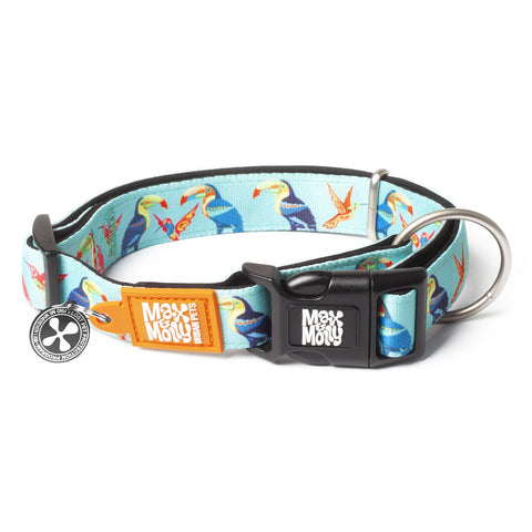 Max and Molly smart ID tag Dog Collar Paradise Design. Stylish new dog collars. Sold by the Doggy Bag Australia.