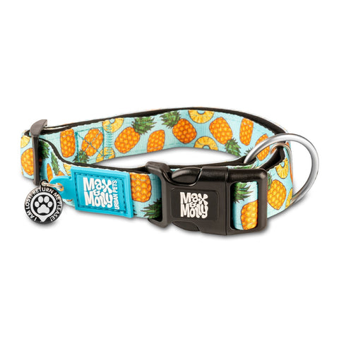 Max and Molly Smart ID Dog Collar Pineapple