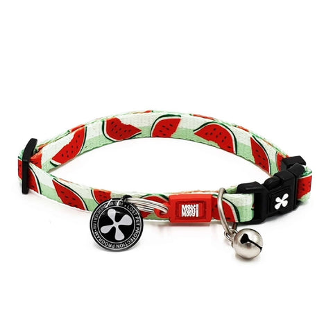 Max and Molly Smart ID Cat Collar in Watermelon Design. Cat Collars Online Australia.