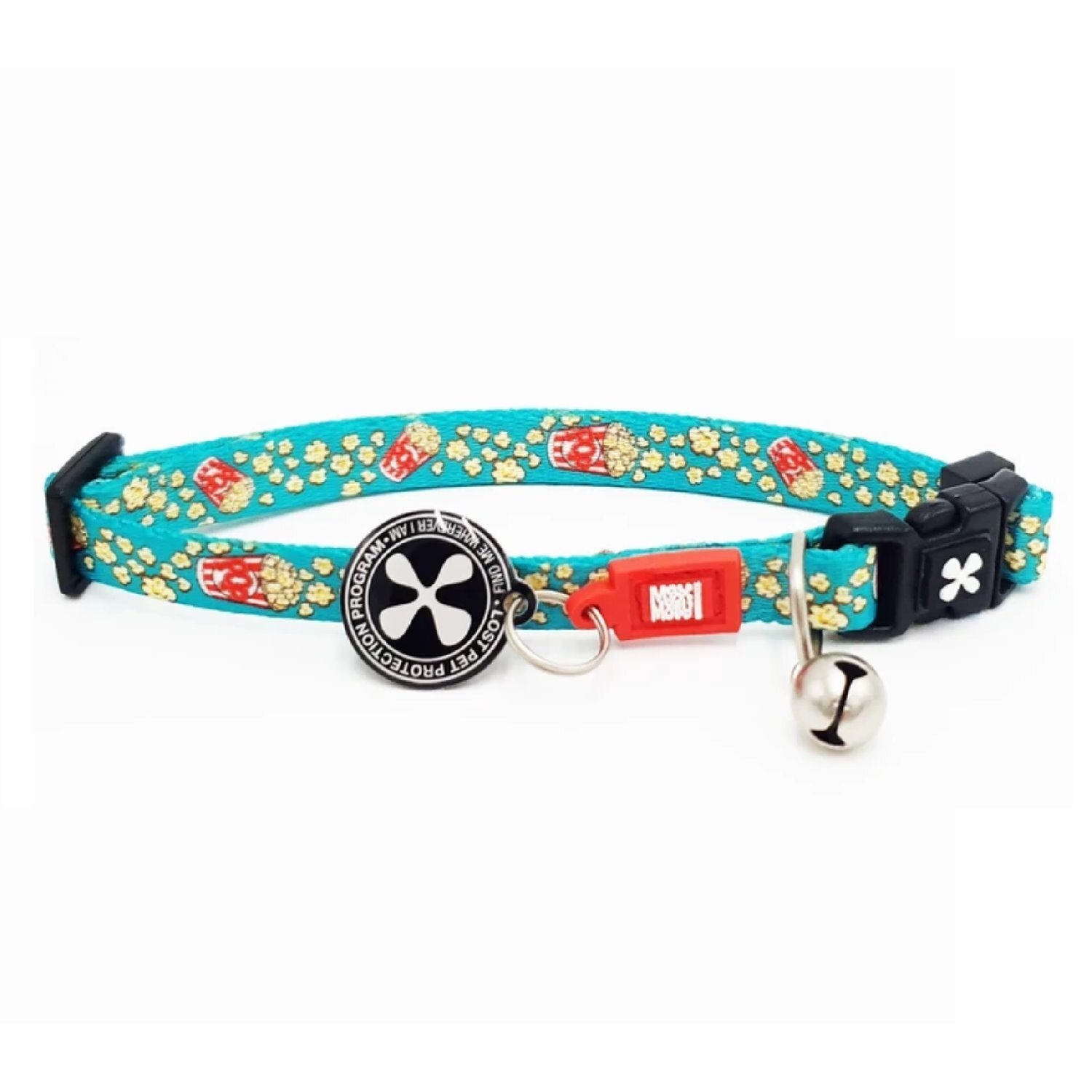Max and Molly Smart ID Cat Collar in Popcorn Design. Coolest cat collars,  Cat collars Australia. Smart ID tag Cat Collar