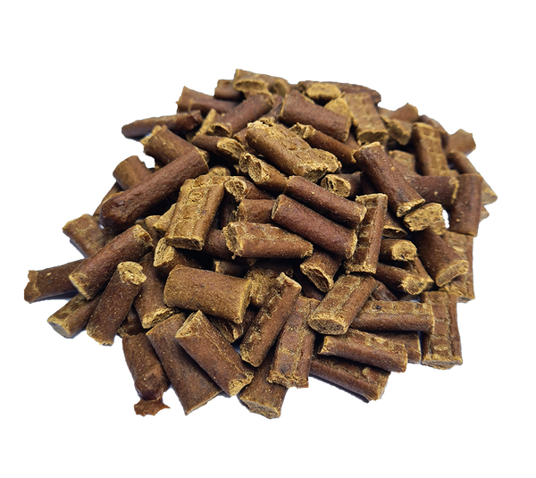 All Barks Aussie mini Bites, perfect training reward or use in enrichment for dogs including treat dispensers. Australian made dog treats that are good for your dog.