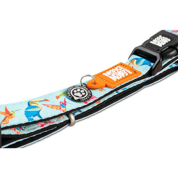 Max and Molly smart ID tag Dog Collar Paradise Design. Stylish new dog collars. Sold by the Doggy Bag Australia.