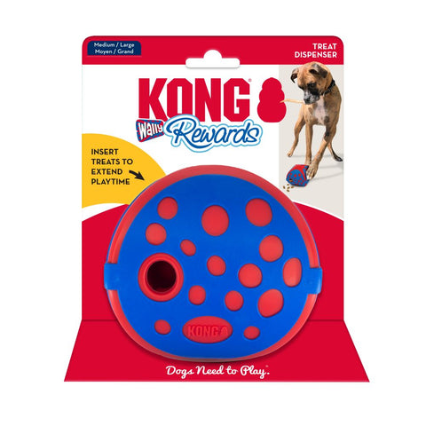 KONG Rewards Wally Interactive Treat dispensing dog toy. Boredom buster dog toy. Enrichment for dogs.