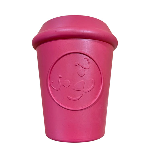 Sodapup® Coffee Cup Durable Dog Chew Toy and Treat Dispenser. Slow feeder, Dog Enrichment. Puzzle toys for dogs. Boredom Buster for dogs.
