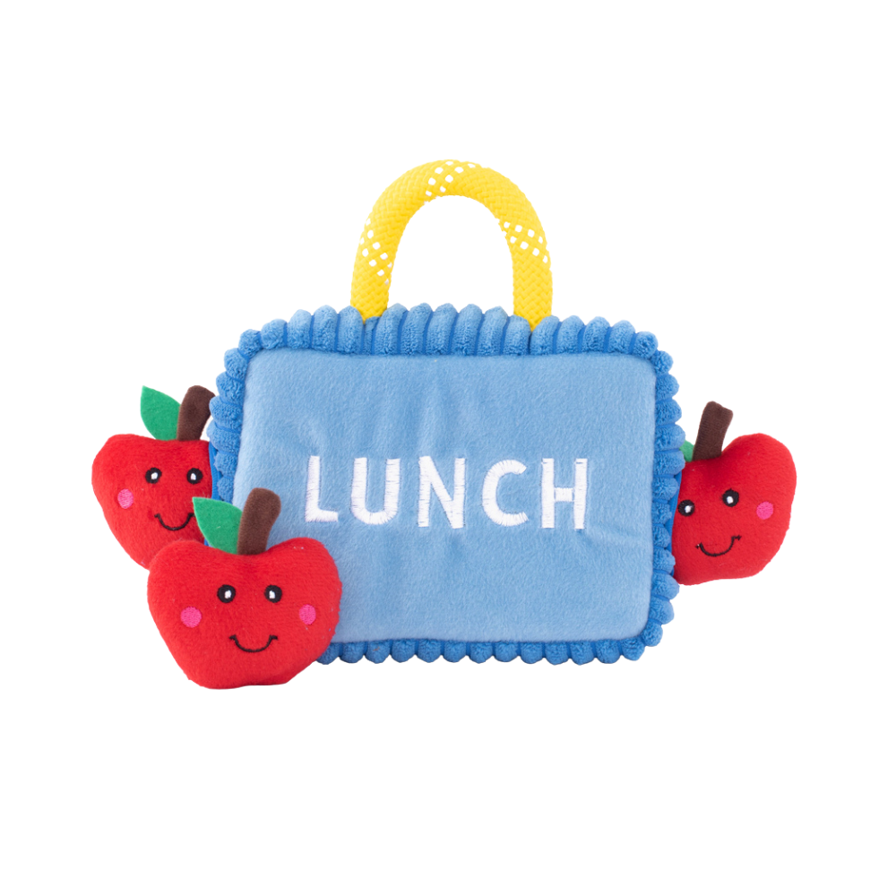 Zippy Paws Interactive Burrow Dog Toy Lunch Box with Apples