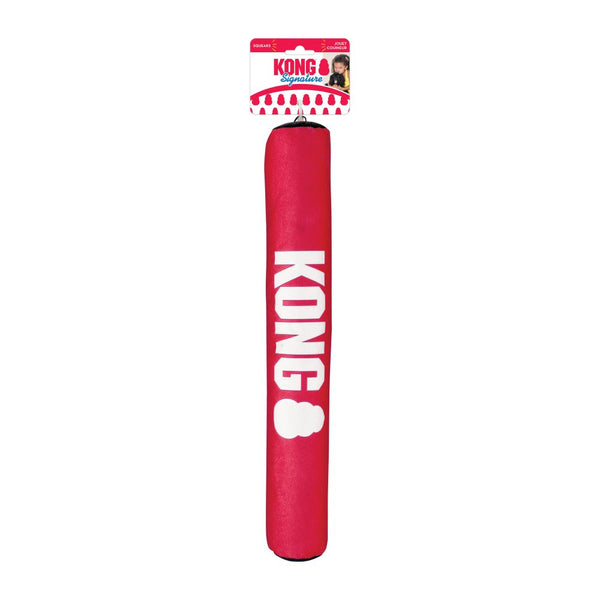 KONG Signature Stick’s rugged exterior delivers long-lasting tugging and fetching fun to satisfy dogs’ instinctual needs. A symphony of squeaking, crinkling and honking keeps pups playing longer while the soft stuffed body is gentle on teeth and gums—and shaped for easy grabbing.