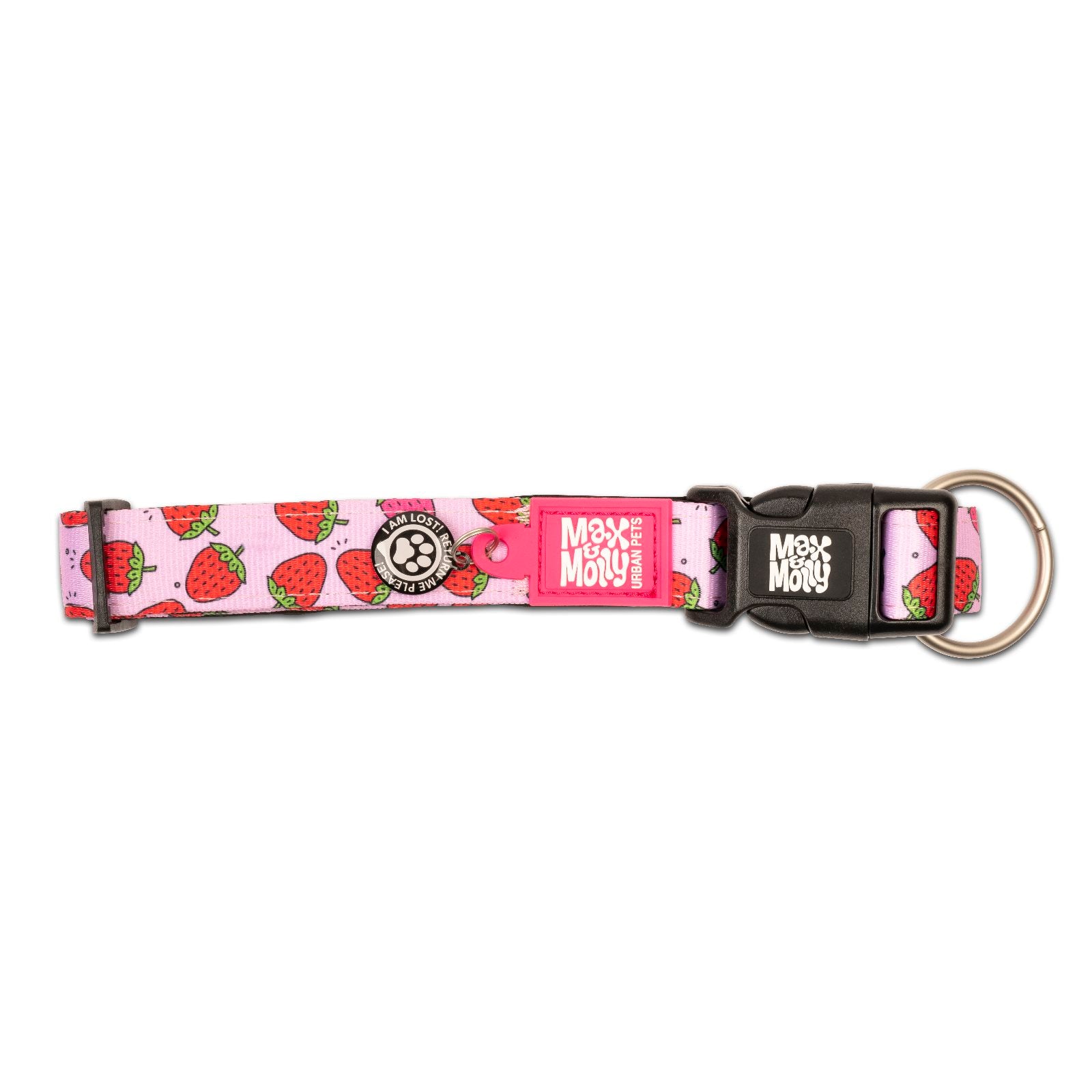 Max and Molly Urban Pets Smart Id Dog Collar, Strawberry Dream.