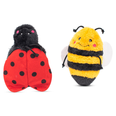 The Doggy Bag, Zippy Paws Crinkle Bee and Lady Bug Crinkle Squeaker Duo Pack Dog Toy