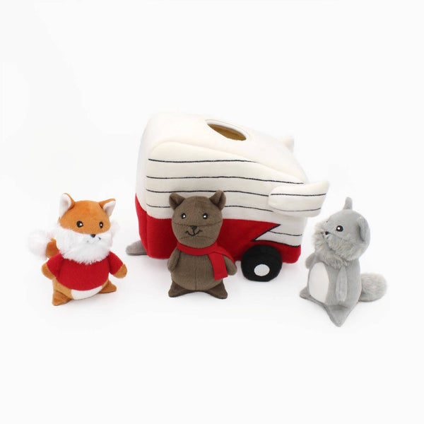 Zippy Paws Interactive Burrow Dog Toy-Retro Camper